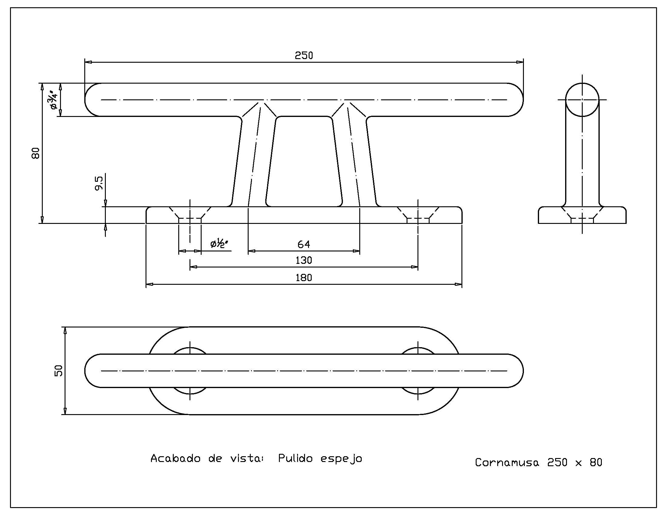 Cornamusa 250 x 80