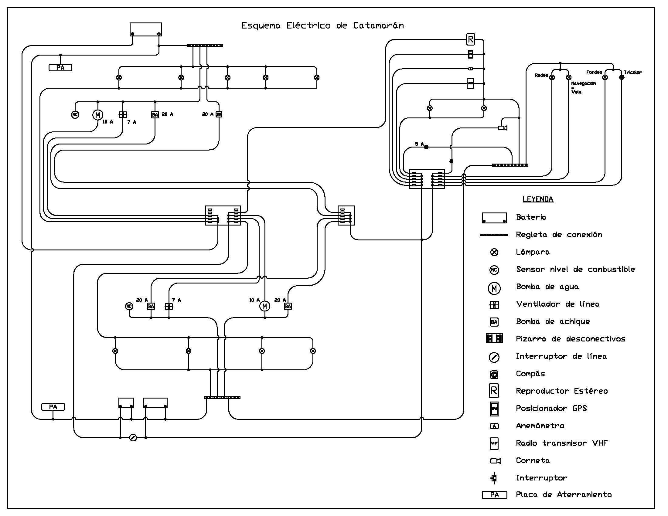 Esquema Eléctrico de Catamarán