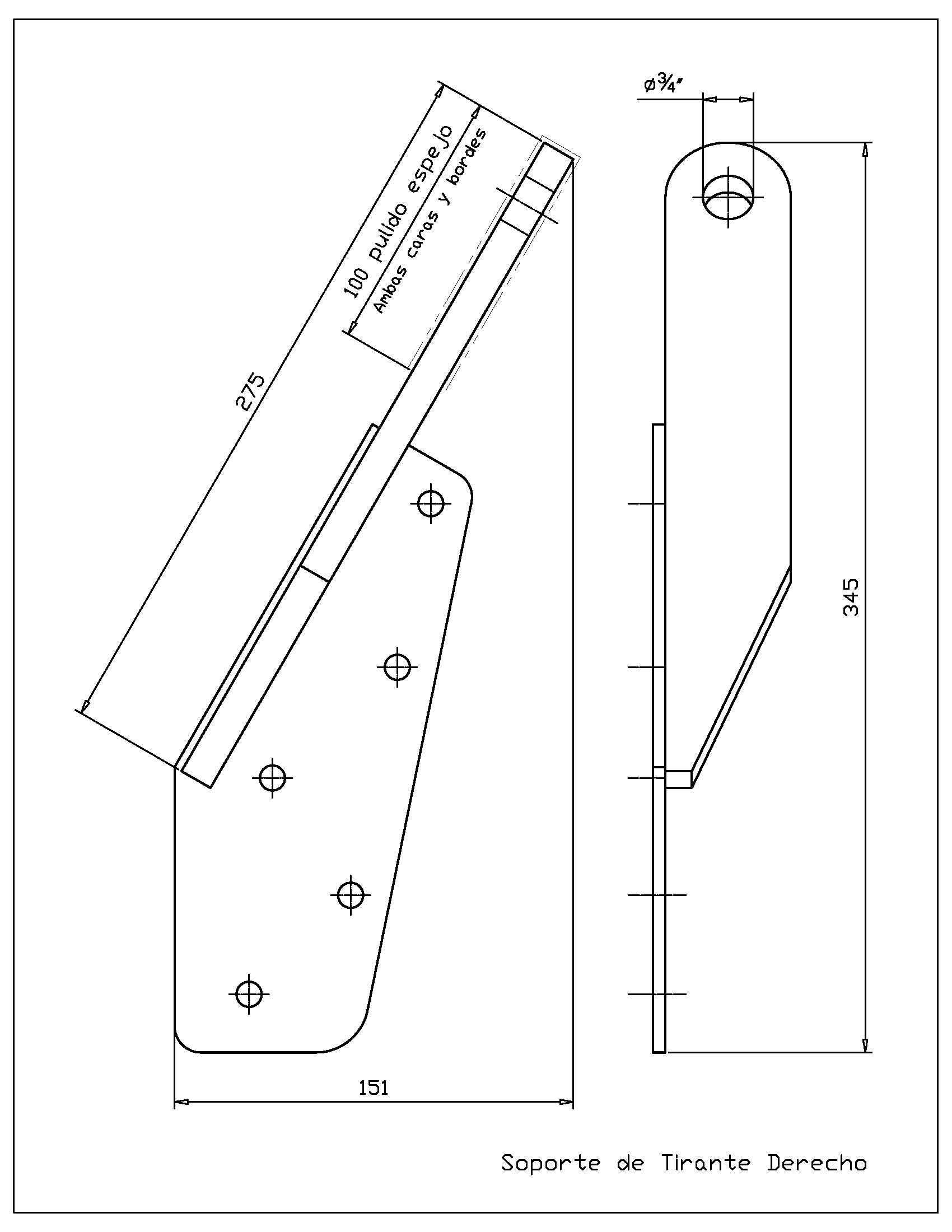 Soporte de Tirante Derecho