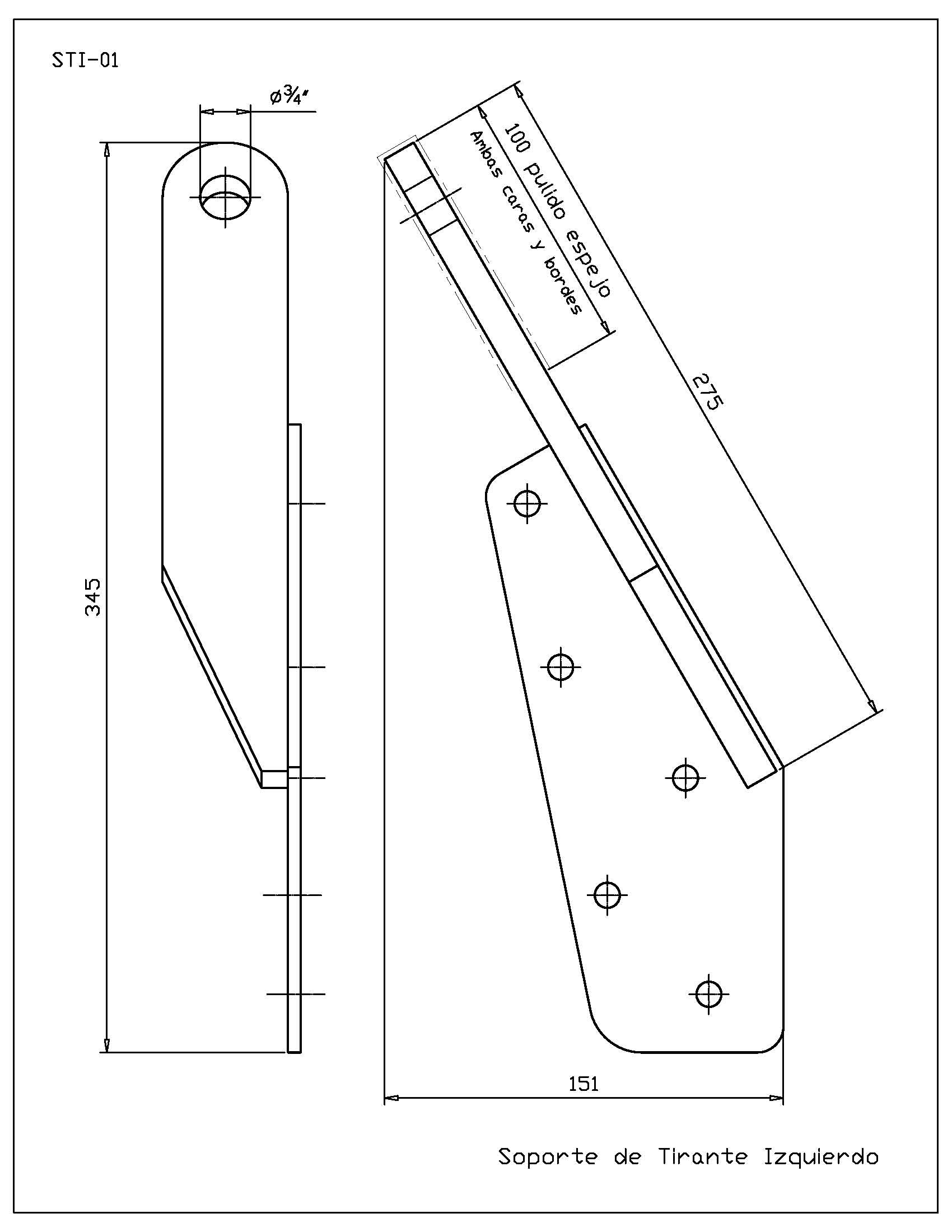Soporte de Tirante Izquierdo
